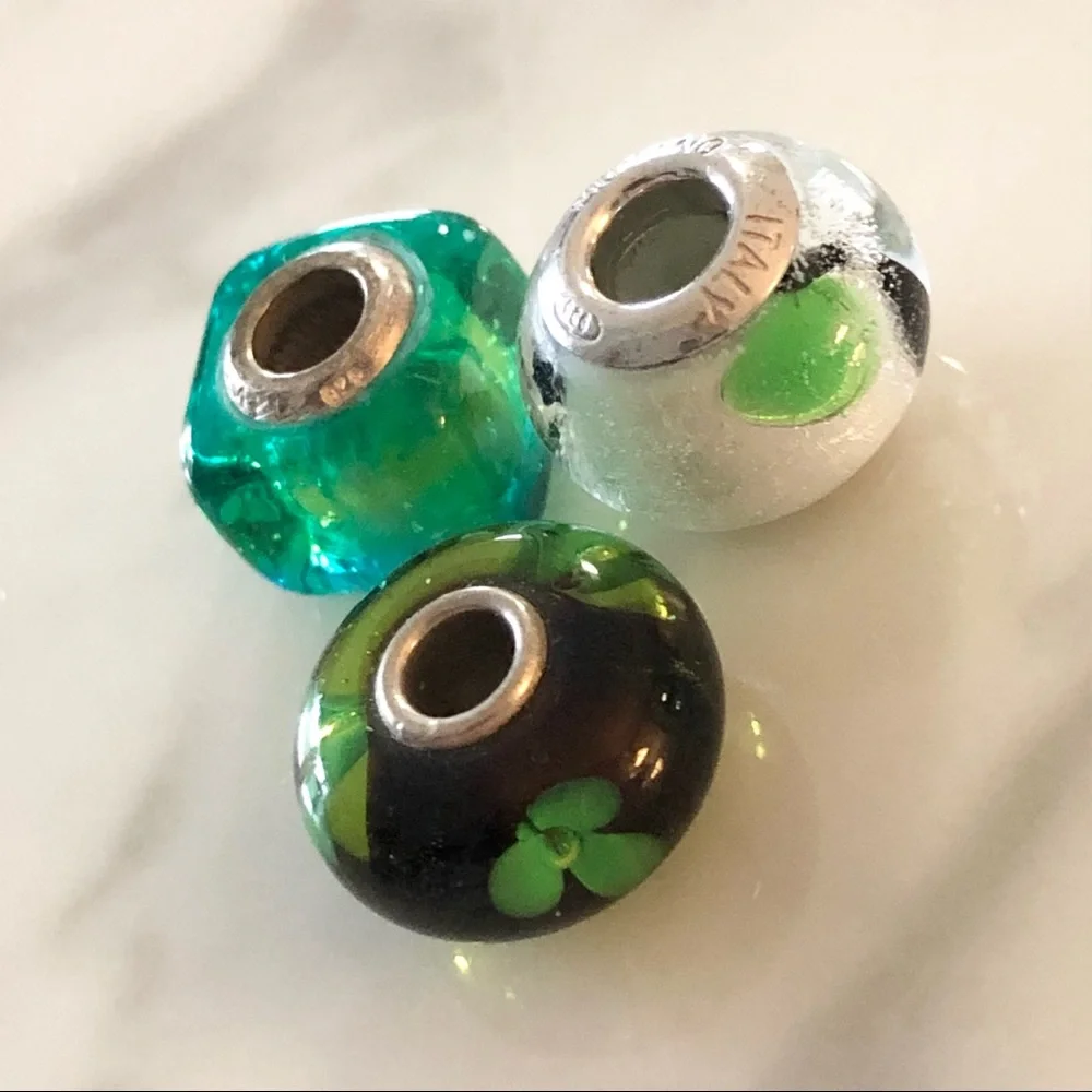 ⭐️ Bundle of 3 Italy Murano Glass Beads - Picture 1 of 5